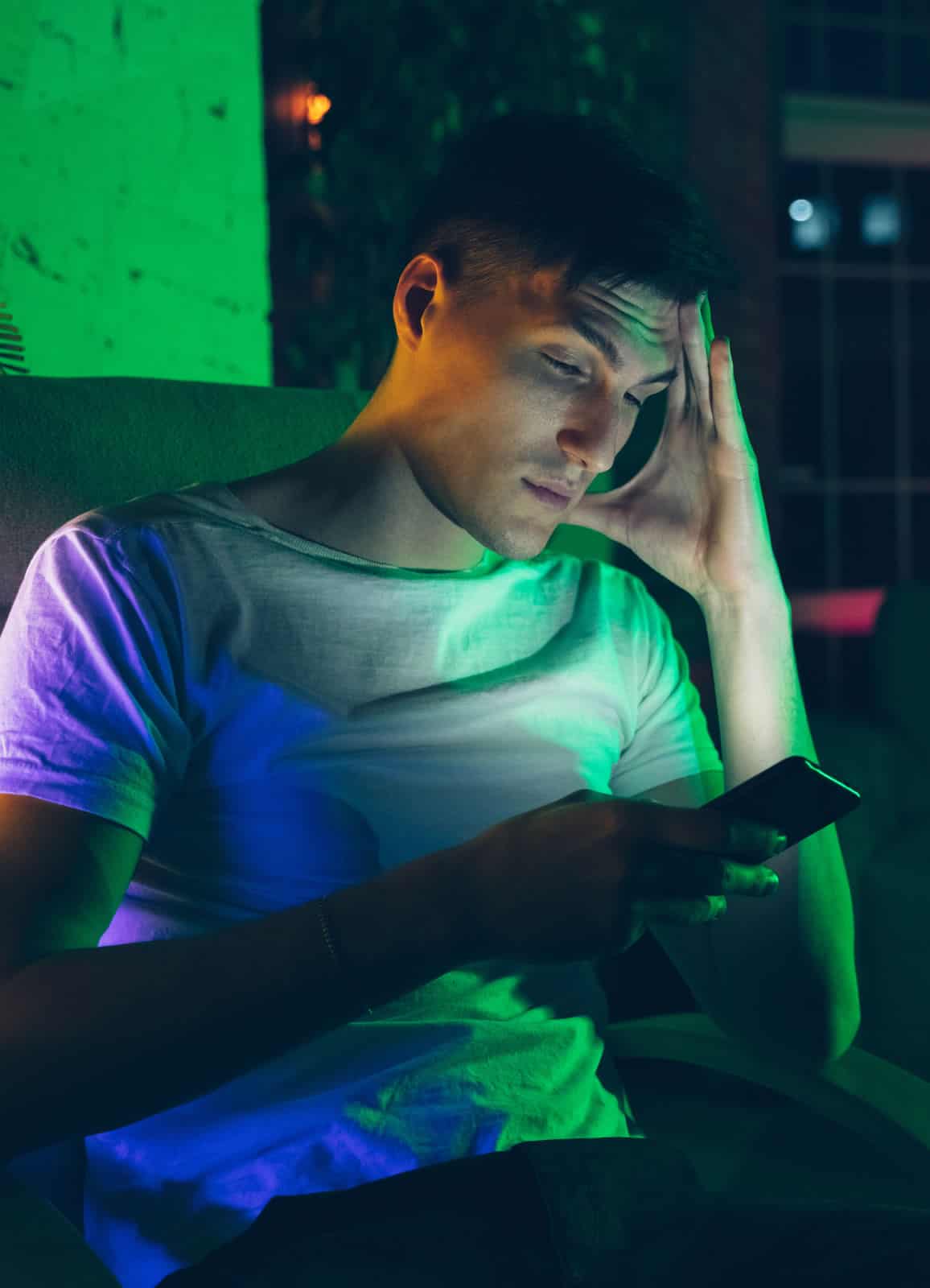 man depressed over gambling